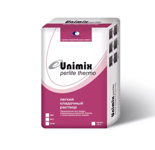 Теплый кладочный раствор Unimix Perlite thermo M75, 35 кг