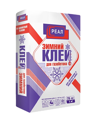 Клей для газобетона РЕАЛ Зимний 25 кг