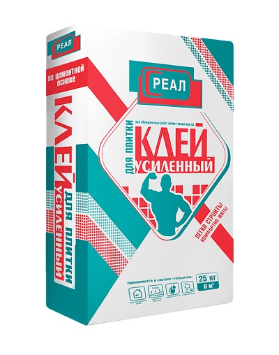 Клей для плитки Усиленный РЕАЛ 25 кг