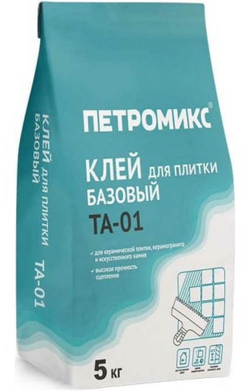 Клей для плитки базовый ПЕТРОМИКС TA-01 КС 5 кг