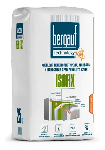 Клей для пенополистирола и минваты Bergauf Isofix 25 кг